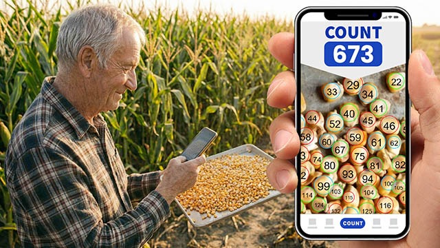 Trays of plants or seedlings in a greenhouse.